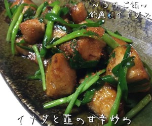 釣魚イナダで🎣イナダと韮の甘辛炒め
