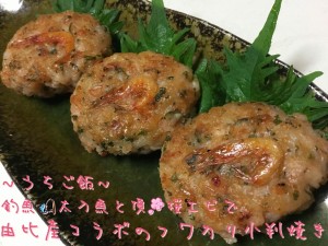 釣魚太刀魚と頂桜エビで🎣由比産コラボのフワカリ小判焼き